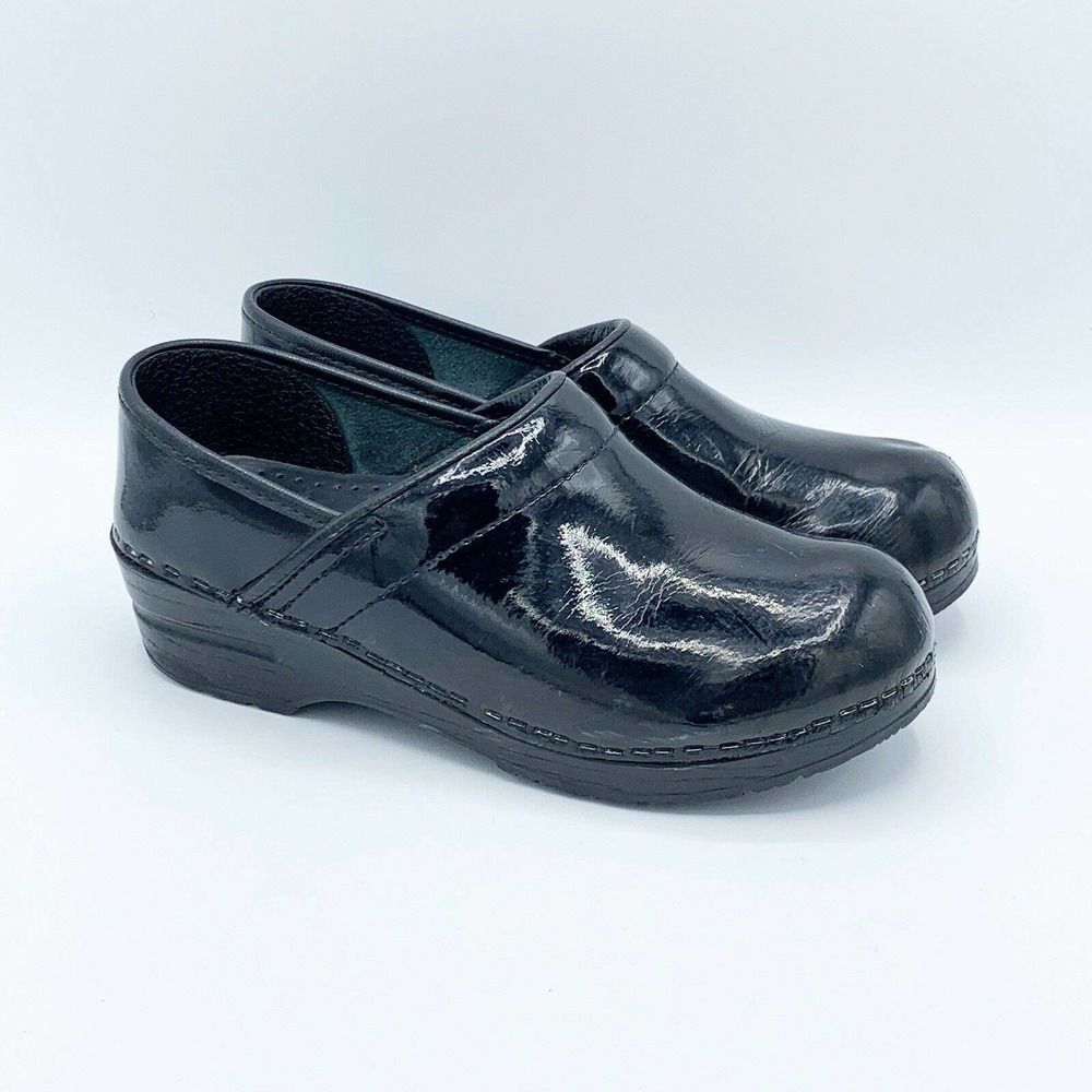 Dansko Black Patent Leather Clogs
